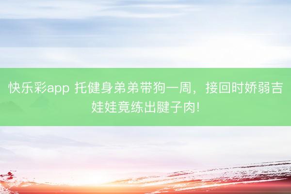 快乐彩app 托健身弟弟带狗一周，接回时娇弱吉娃娃竟练出腱子肉!