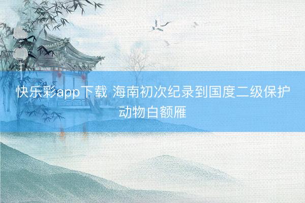 快乐彩app下载 海南初次纪录到国度二级保护动物白额雁